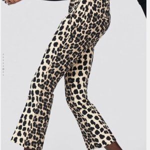 Zara Leopard Print Pants - Black and Cream